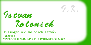 istvan kolonich business card